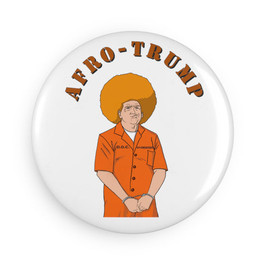 Afro Trump Button Magnet, Round (1 & 10 pcs)