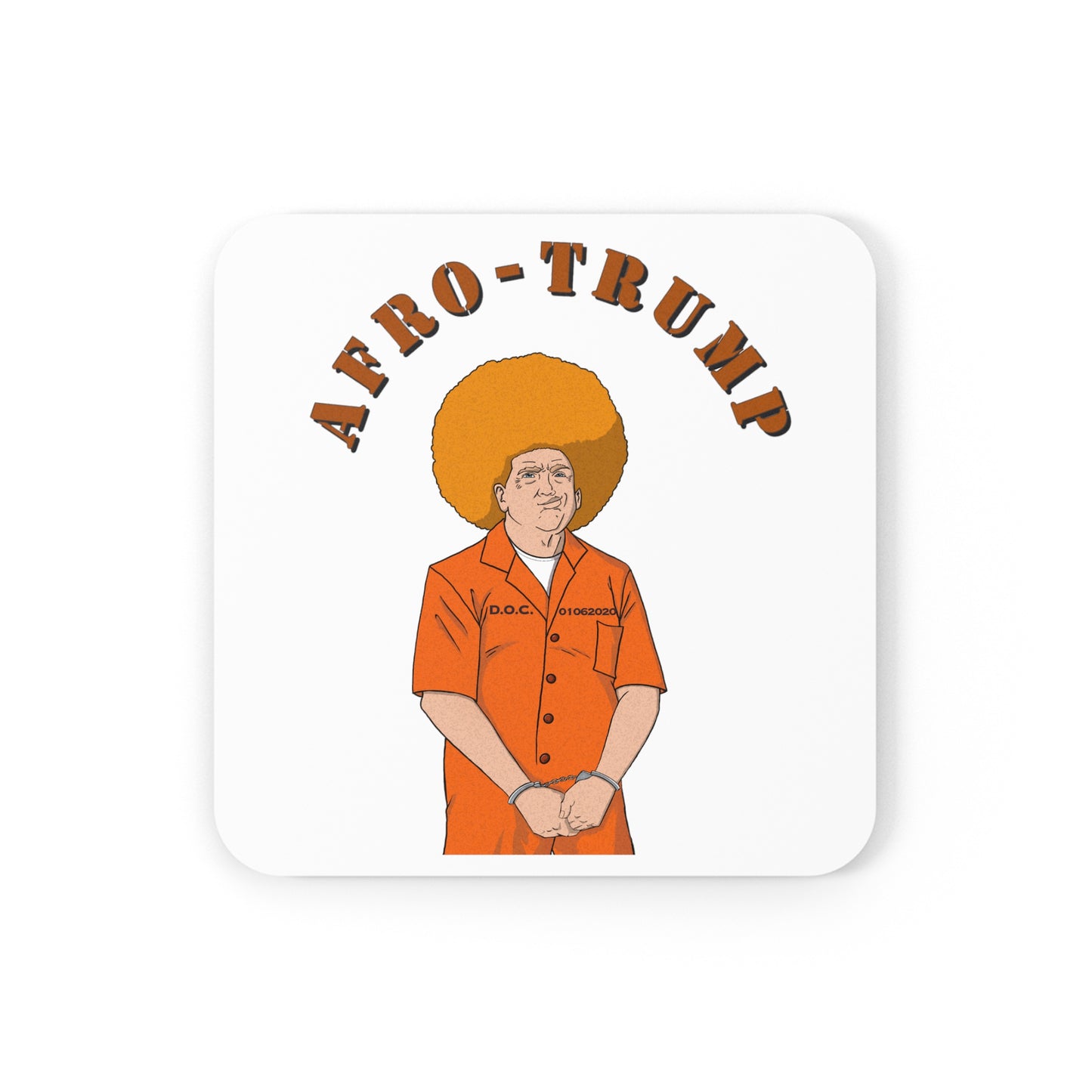 Afro Trump Cork Back Coaster