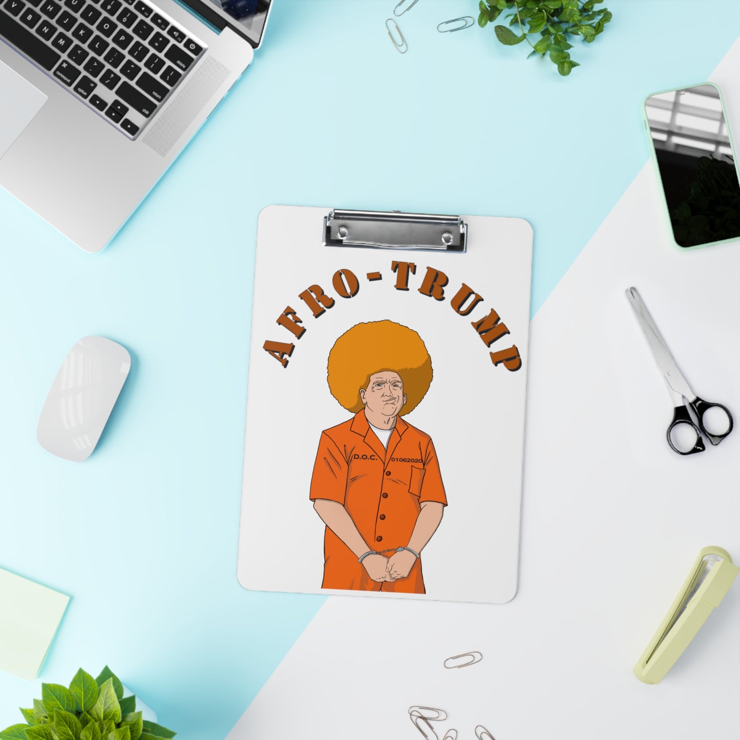 Afro Trump Clipboard (White)